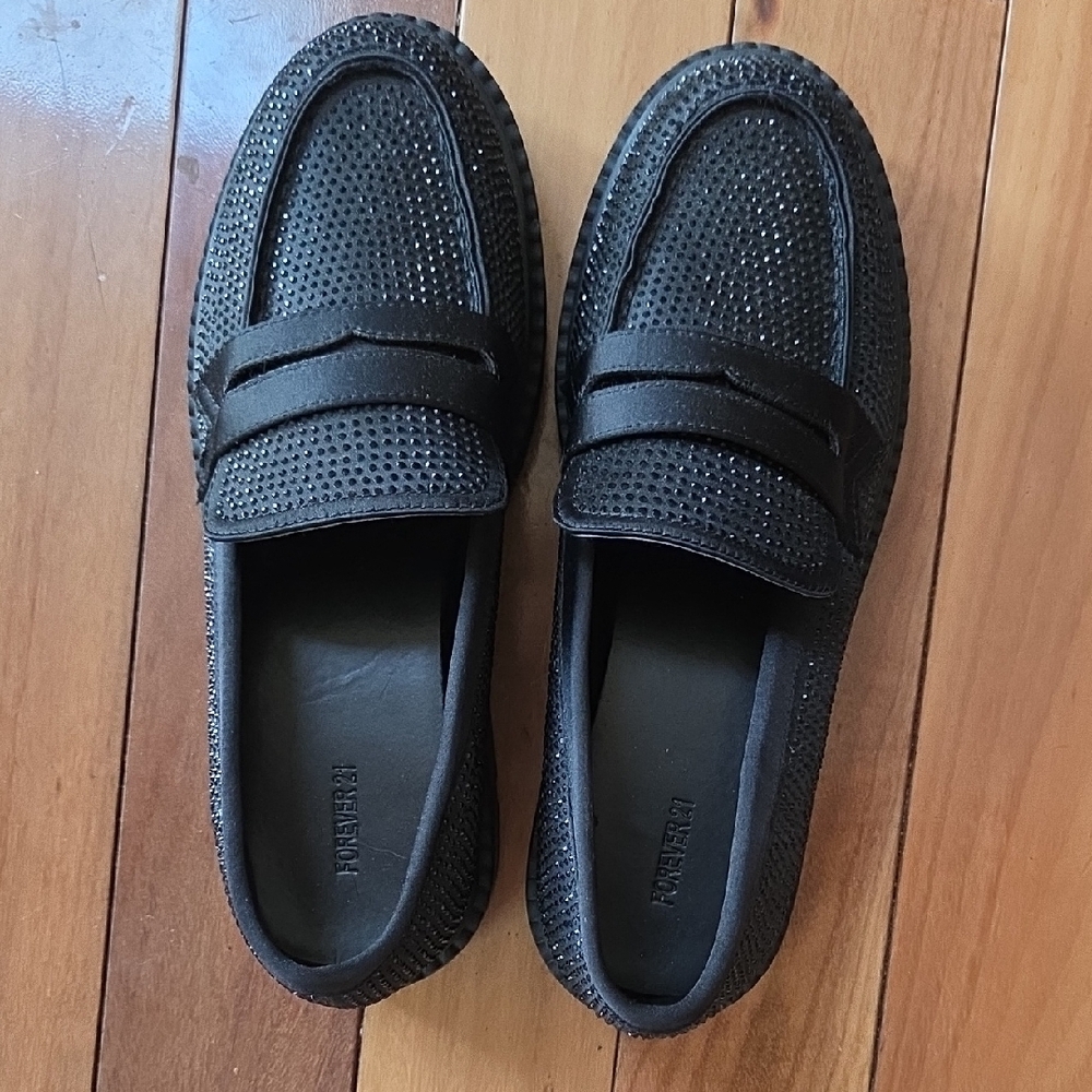 Forever 21 Black Classic Slip-On Loafers